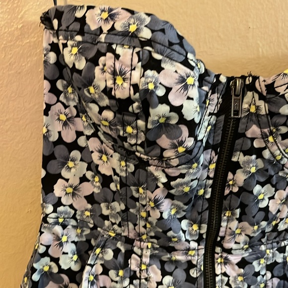 H&M Strapless Front Zipper Pink Purple Periwinkle Bustier Mini Dress 4 - Picture 2 of 16